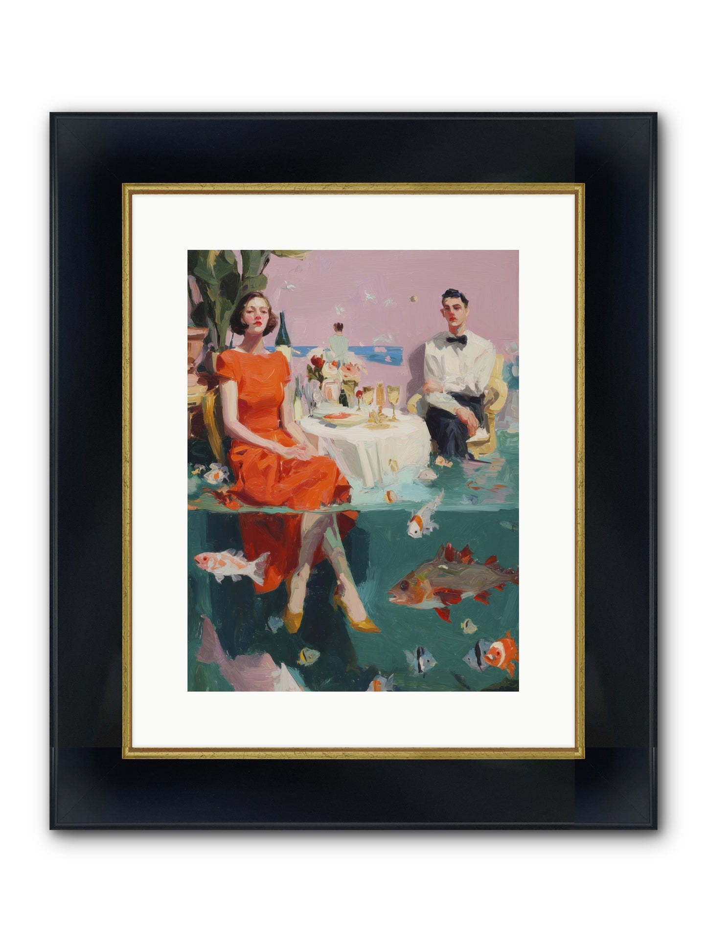 Deep Blue Seduction Framed Print - Wide Black w/Gold 12x16