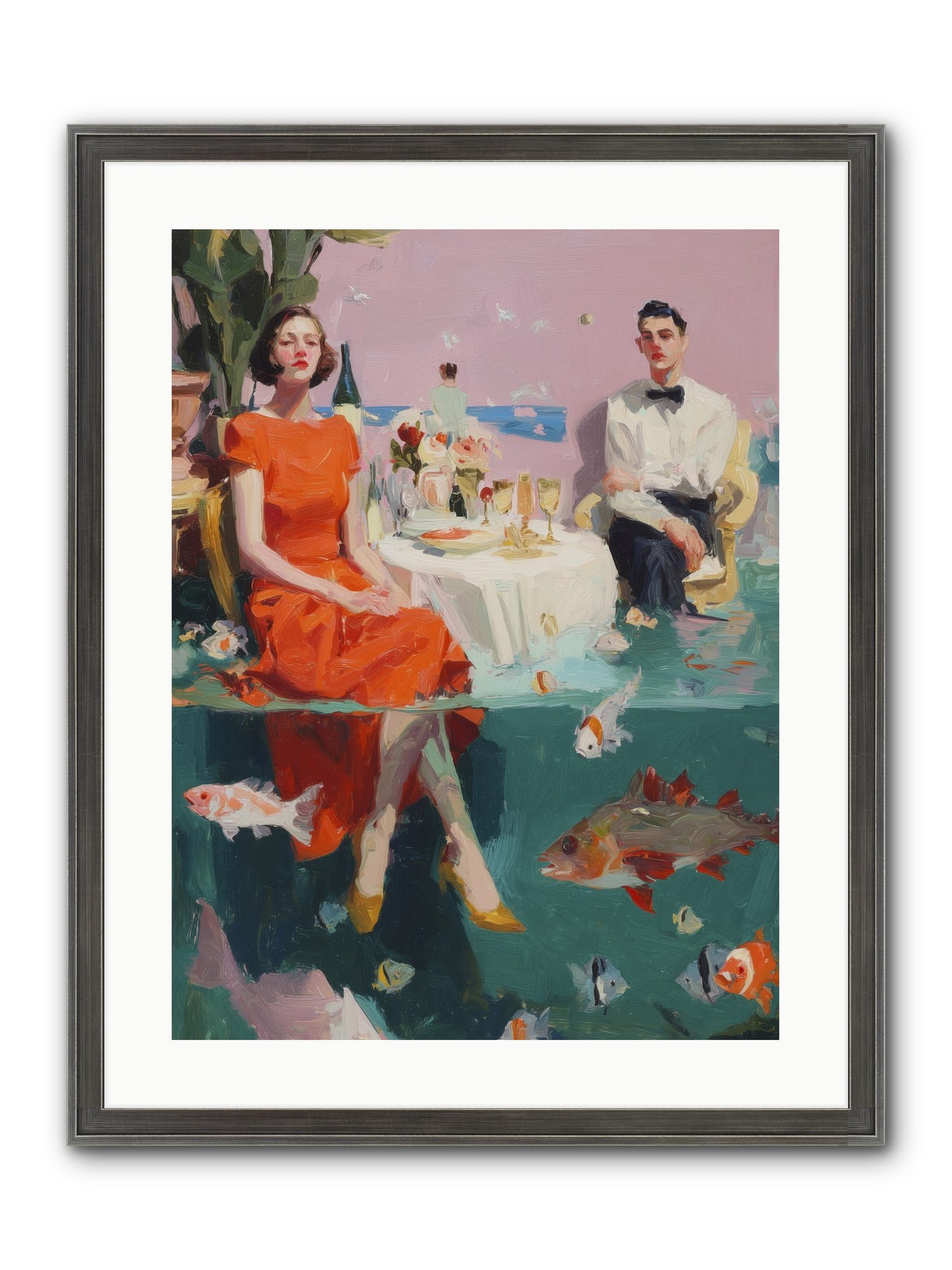 Deep Blue Seduction Framed Print - Slimwoods Black/Silver 18x24
