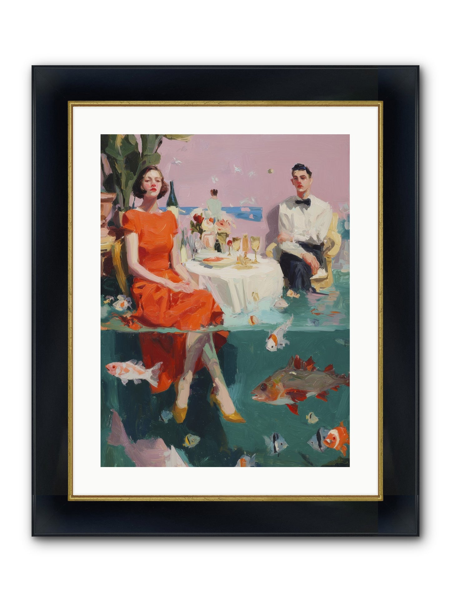 Deep Blue Seduction Framed Print - Wide Black w/Gold 18x24
