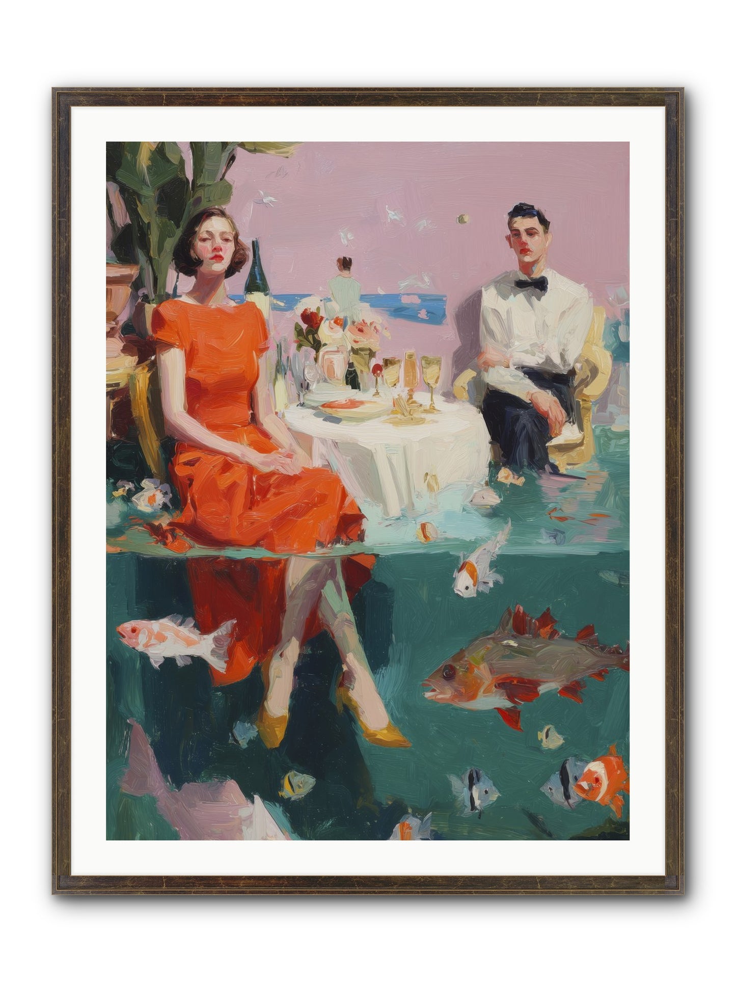 Deep Blue Seduction Framed Print - Slimwoods Black/Gold 30x40