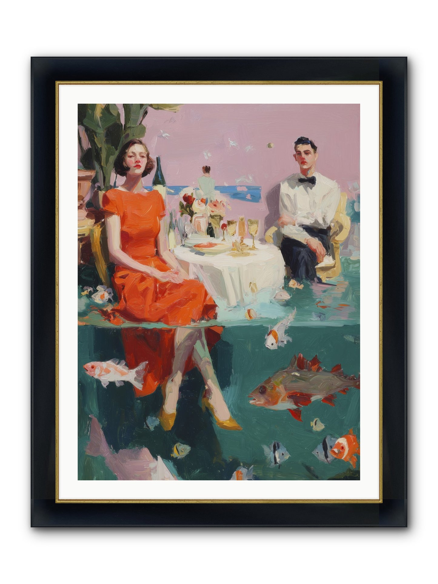 Deep Blue Seduction Framed Print - Wide Black w/Gold 30x40