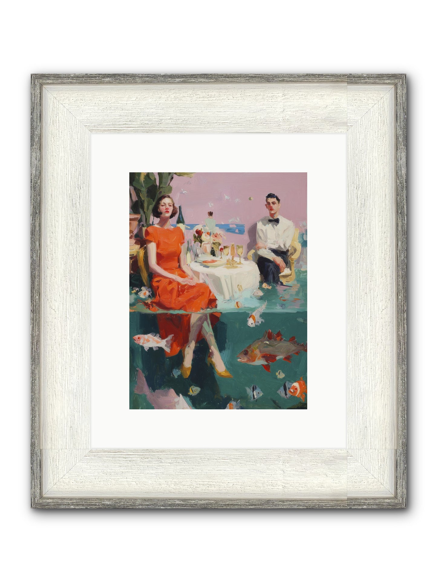 Deep Blue Seduction Framed Print - Driftwood White 9x12