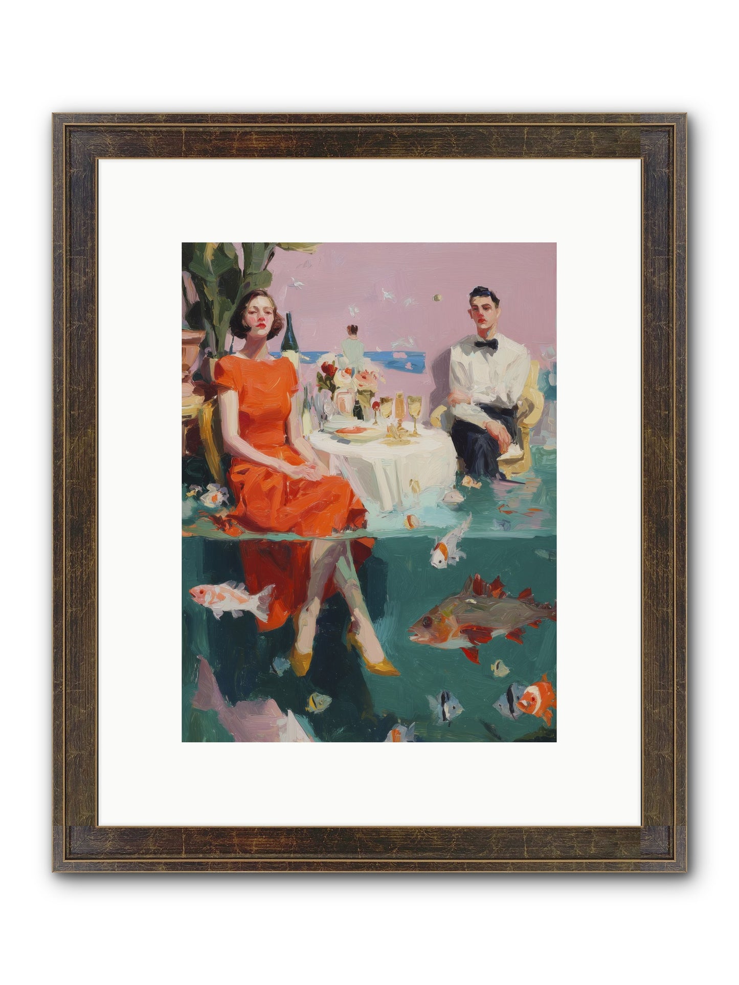 Deep Blue Seduction Framed Print - Slimwoods Black/Gold 9x12