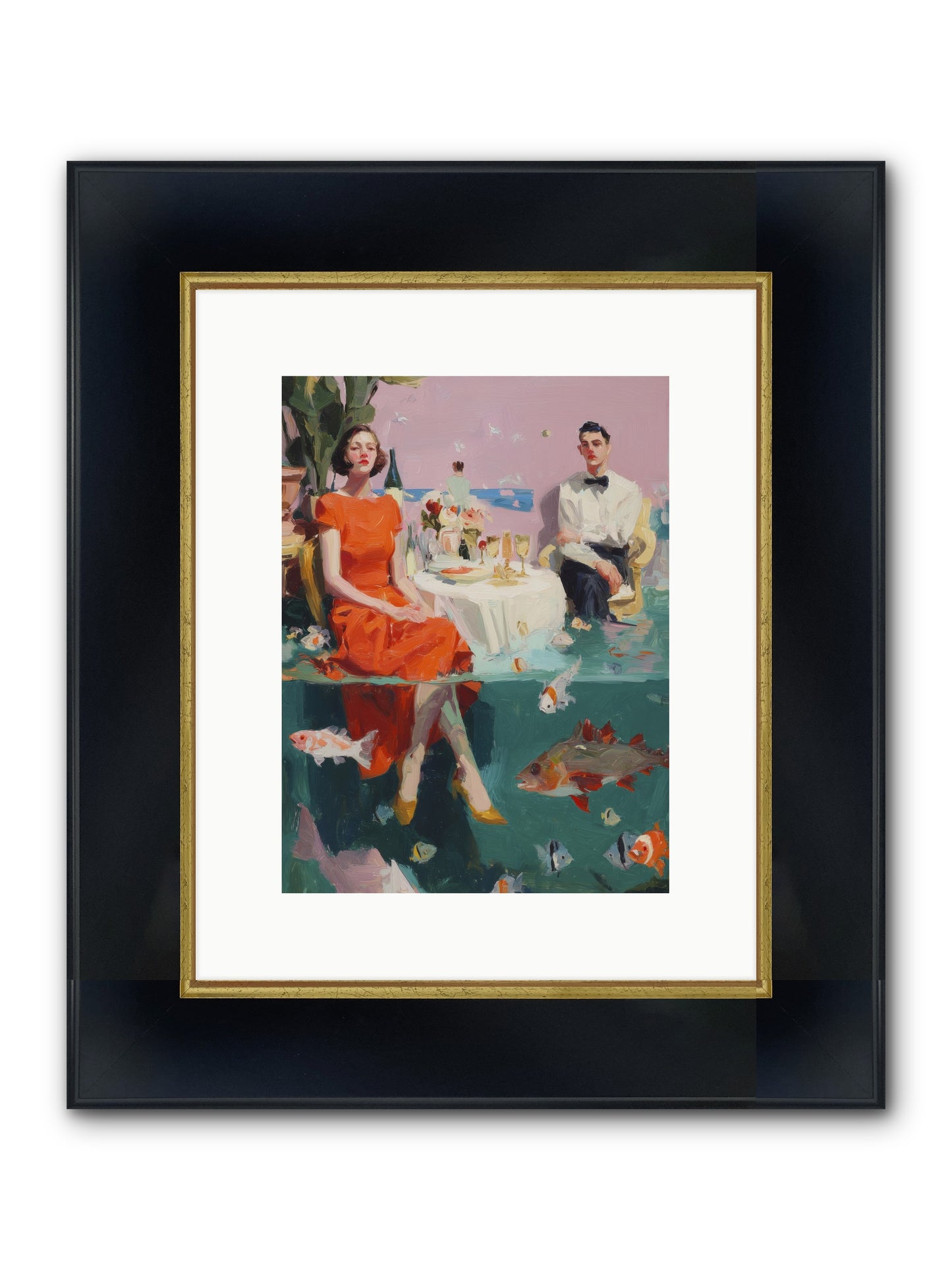 Deep Blue Seduction Framed Print - Wide Black w/Gold 9x12