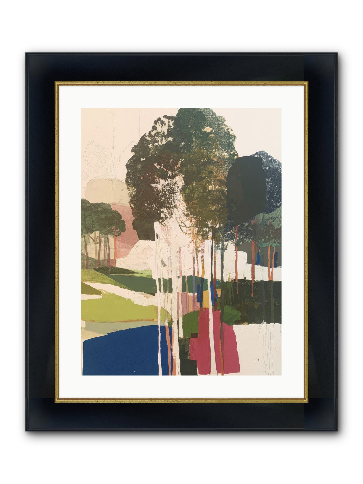 Deep Listening Framed Print - Wide Black w/Gold 18x24