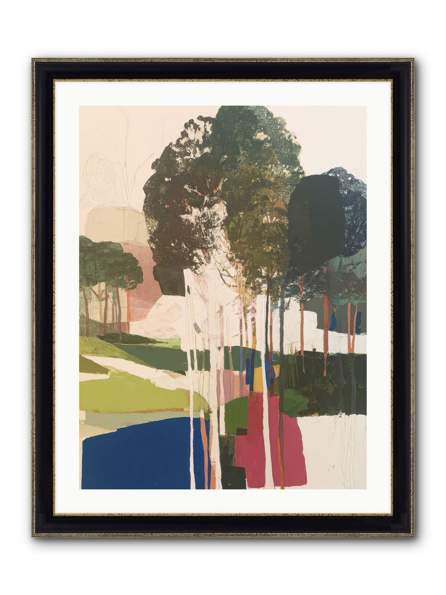 Deep Listening Framed Print - Black & Gold 24x32