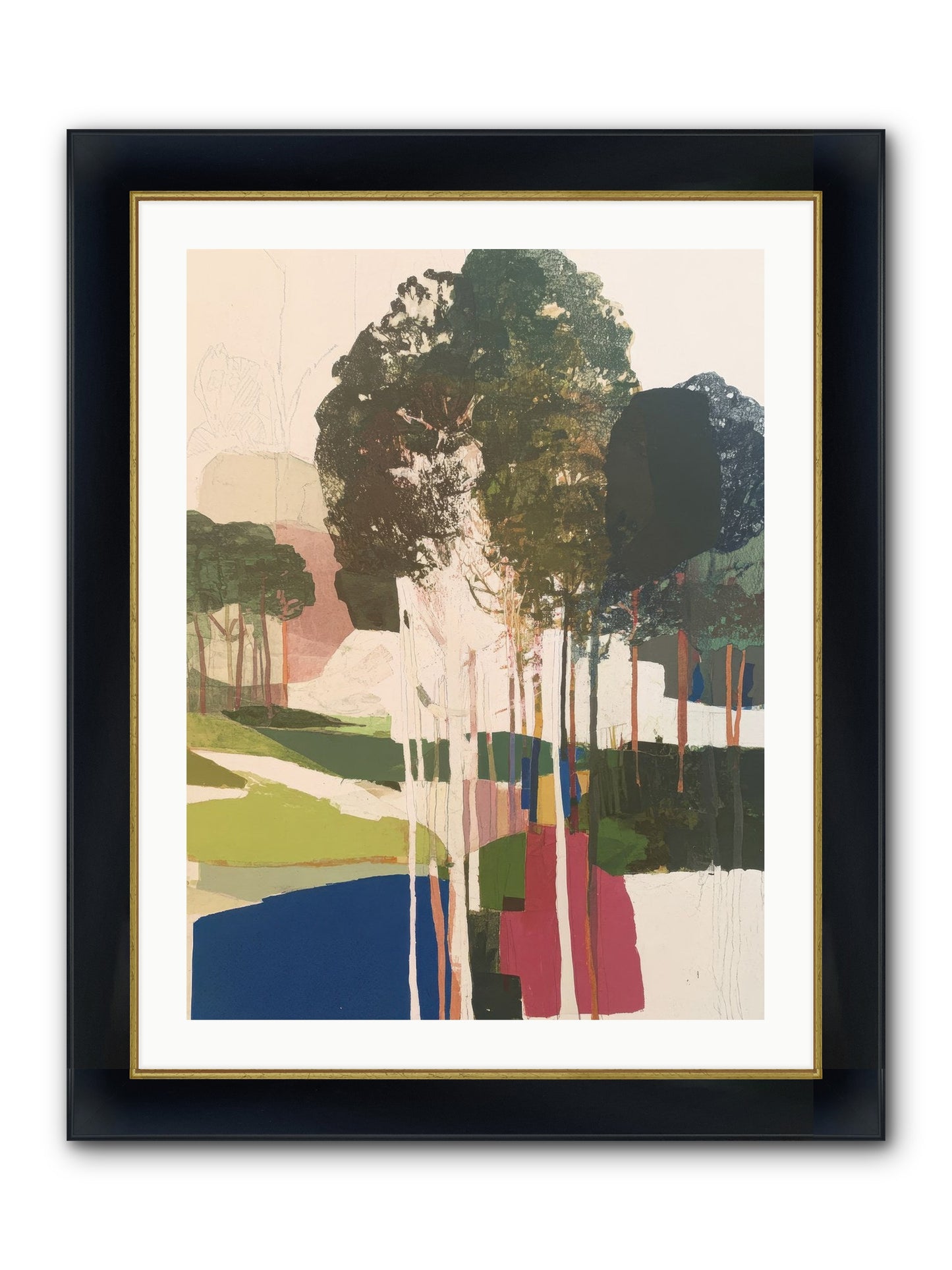 Deep Listening Framed Print - Wide Black w/Gold 24x32