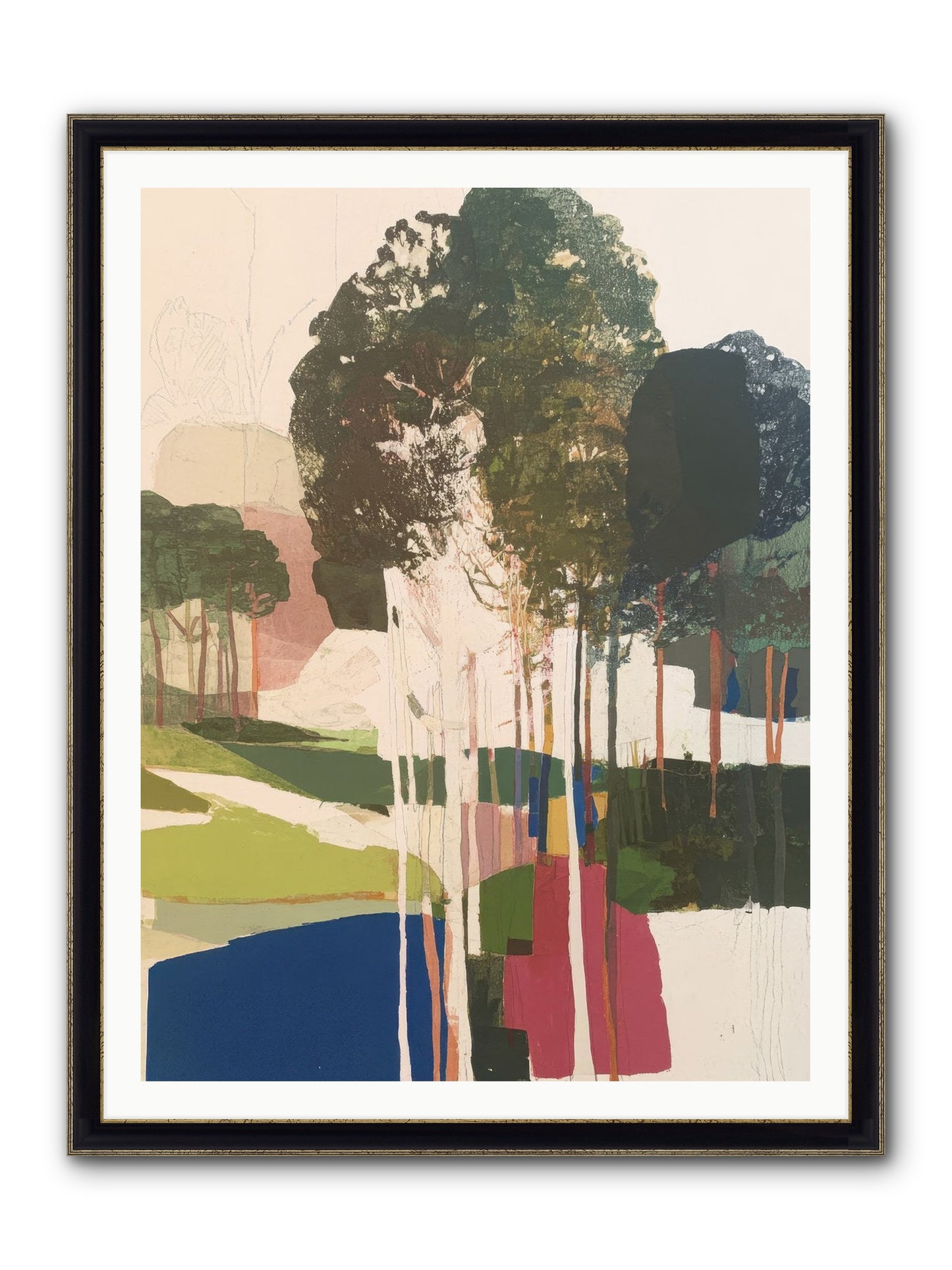 Deep Listening Framed Print - Black & Gold 36x48