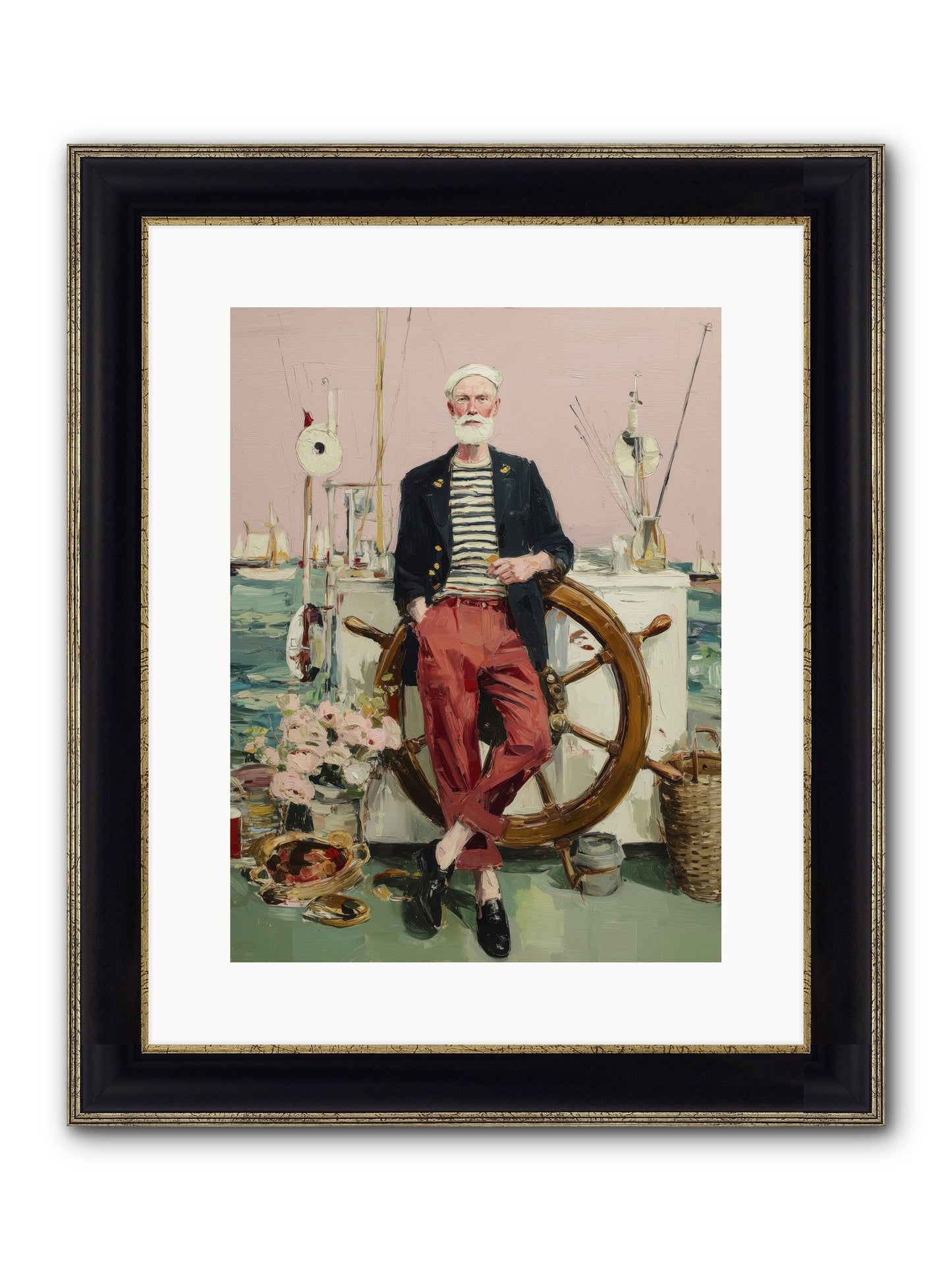 Deep Water Gambler Framed Print - Black & Gold 12x16