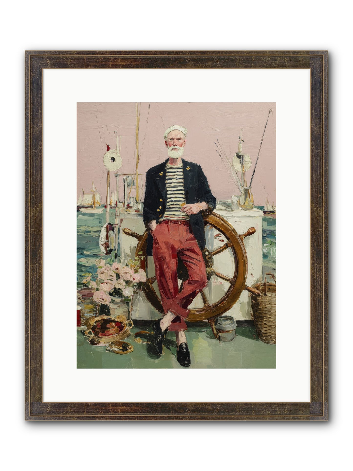 Deep Water Gambler Framed Print - Slimwoods Black/Gold 12x16