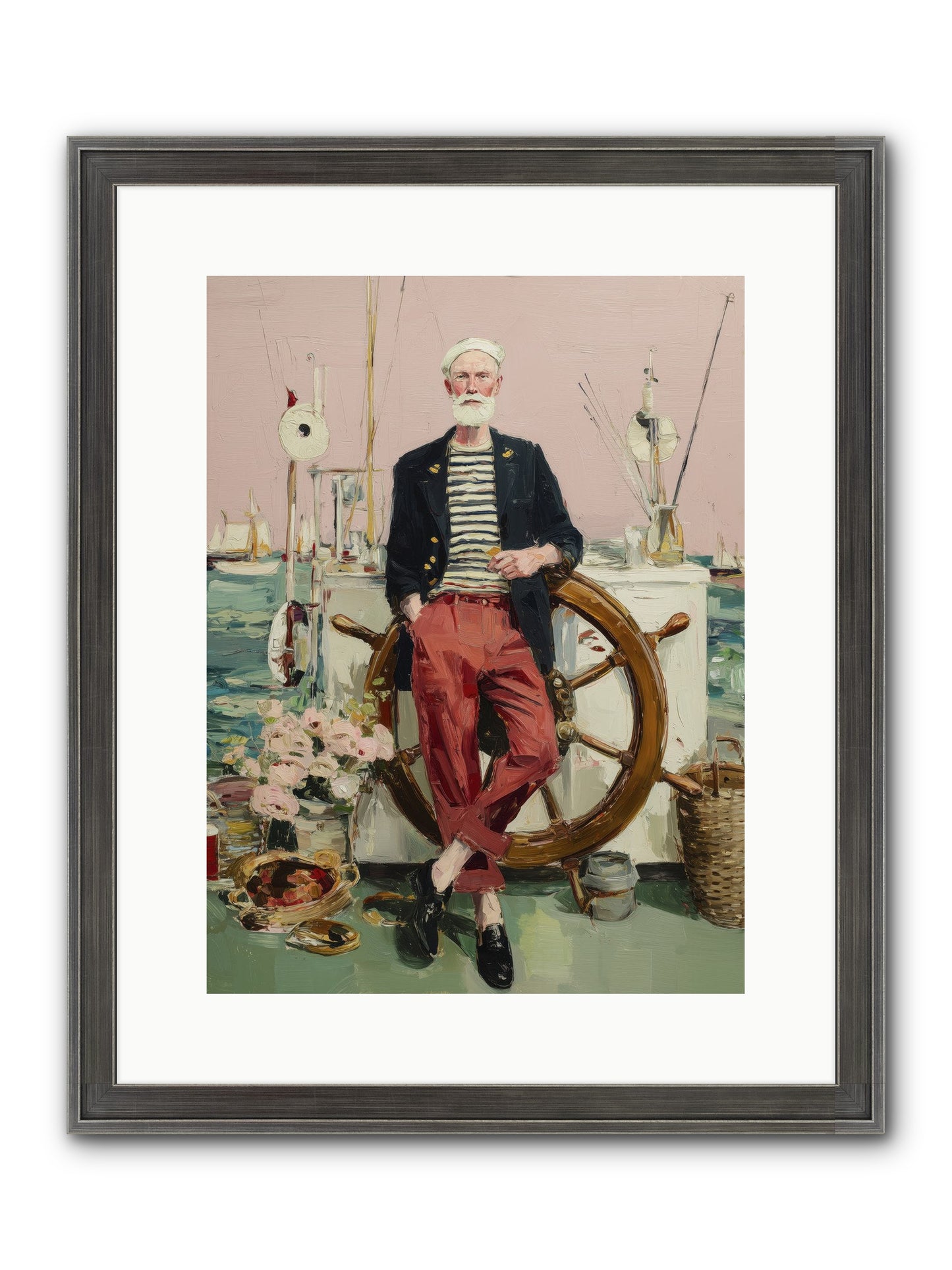 Deep Water Gambler Framed Print - Slimwoods Black/Silver 12x16