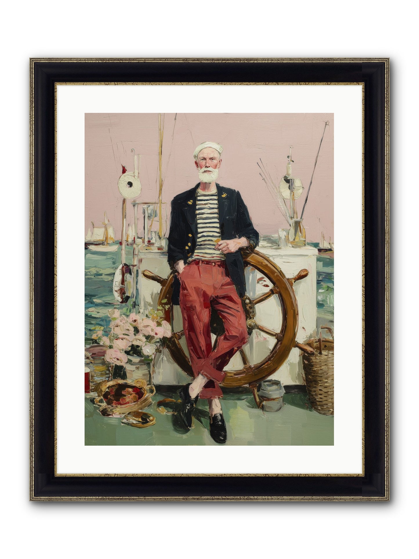 Deep Water Gambler Framed Print - Black & Gold 18x24