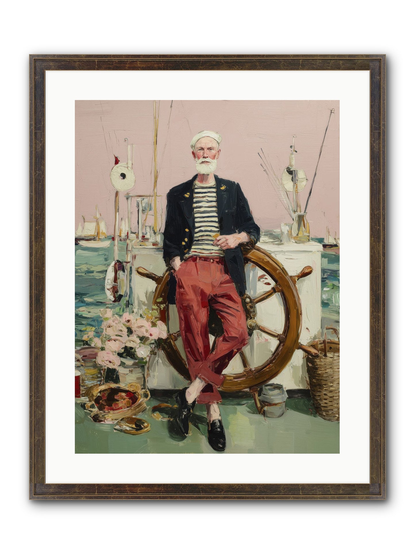 Deep Water Gambler Framed Print - Slimwoods Black/Gold 18x24