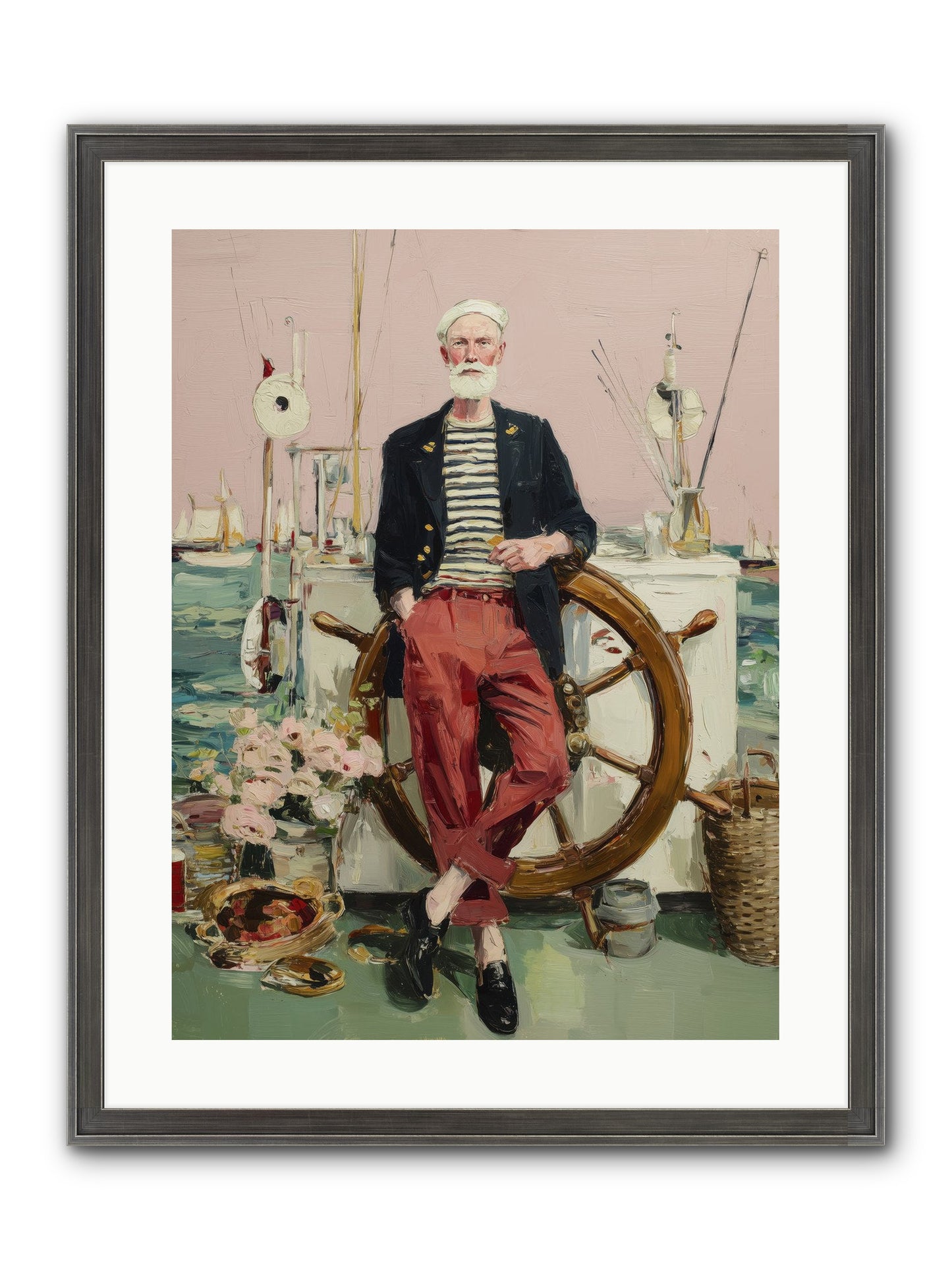 Deep Water Gambler Framed Print - Slimwoods Black/Silver 18x24
