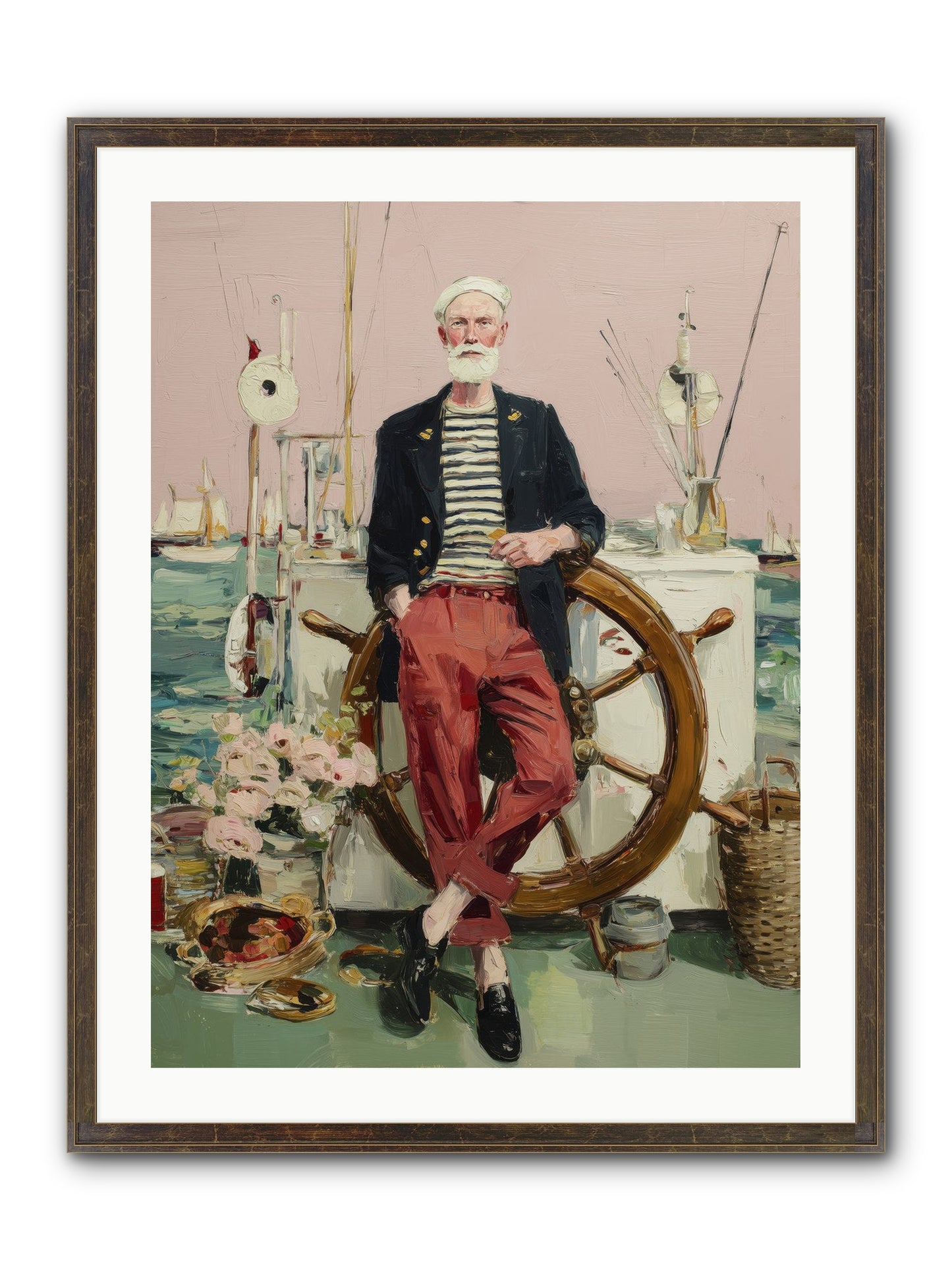 Deep Water Gambler Framed Print - Slimwoods Black/Gold 24x32