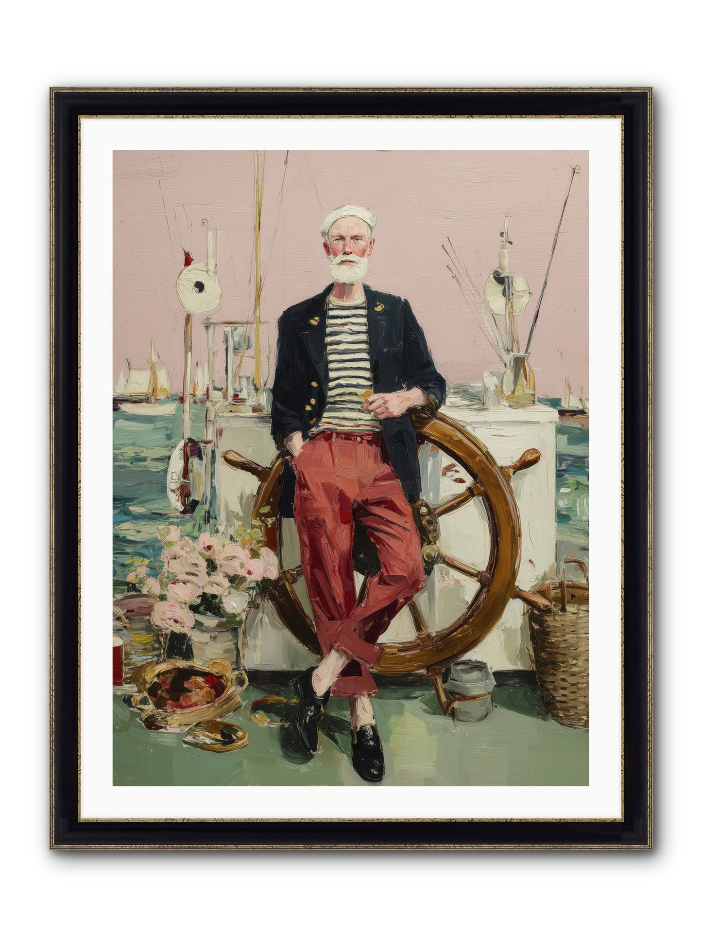 Deep Water Gambler Framed Print - Black & Gold 30x40