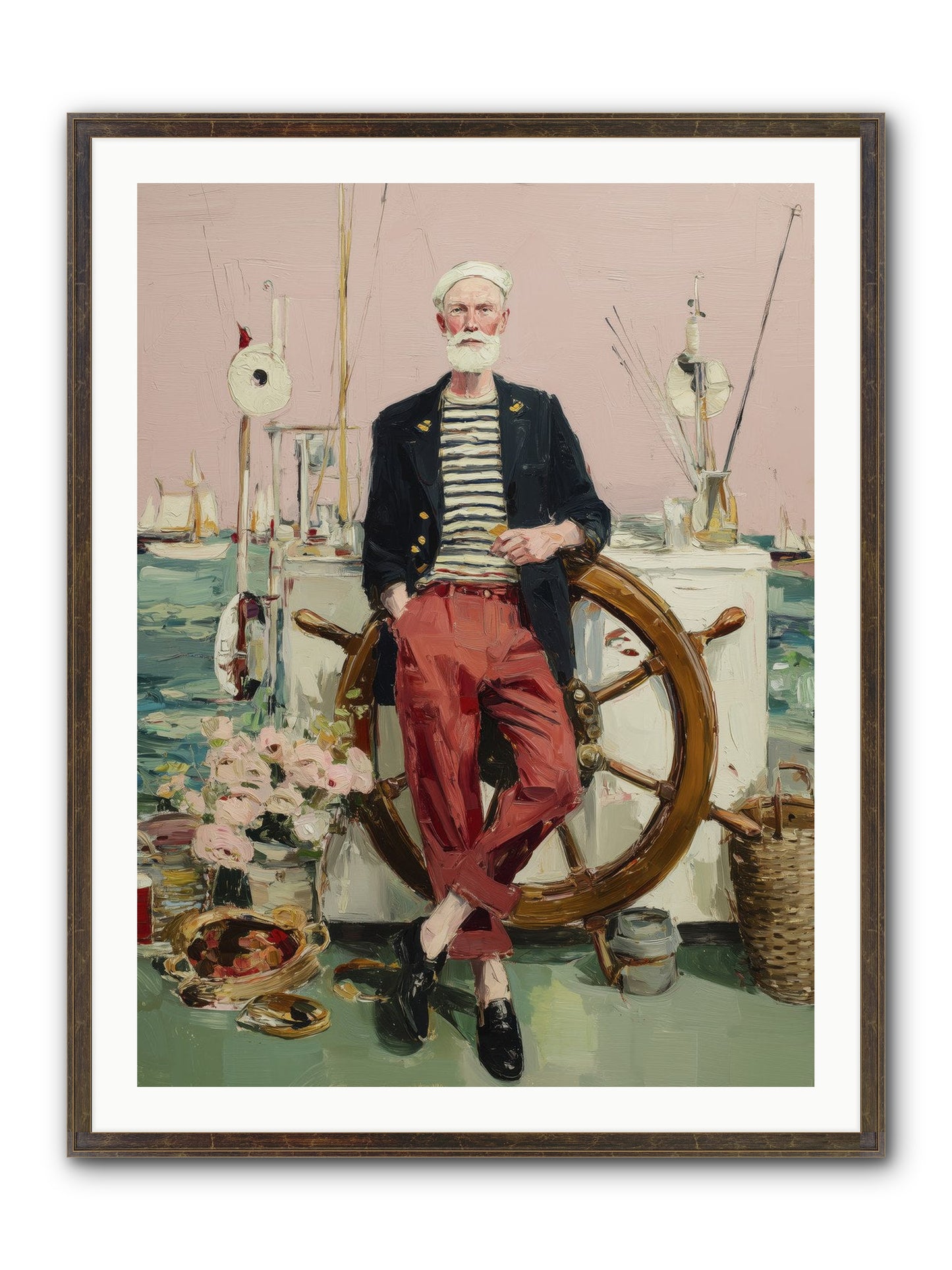Deep Water Gambler Framed Print - Slimwoods Black/Gold 30x40