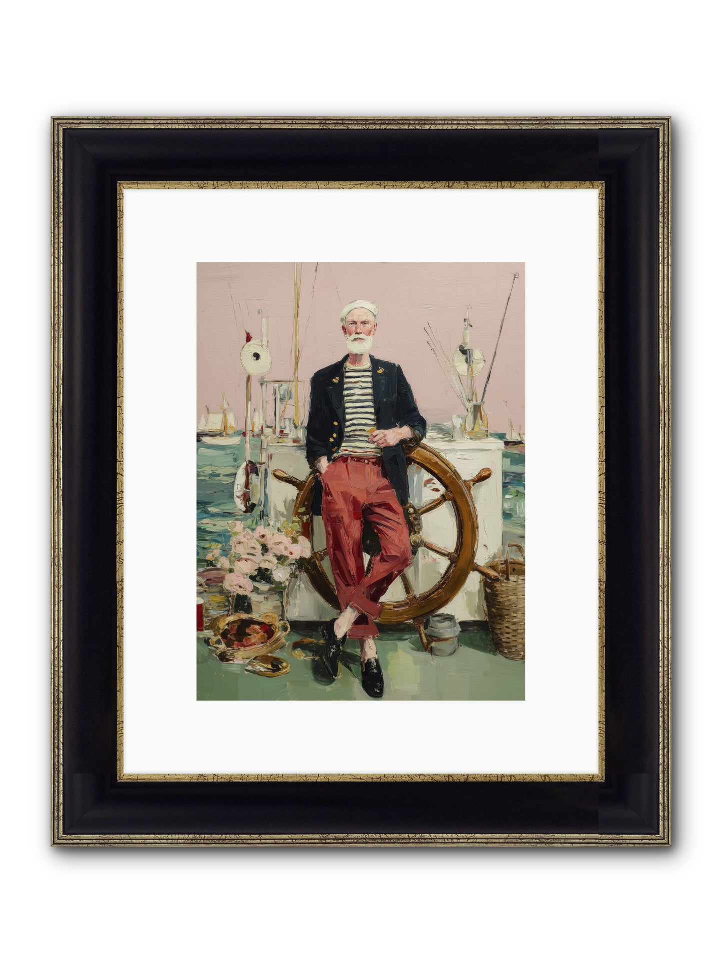 Deep Water Gambler Framed Print - Black & Gold 9x12