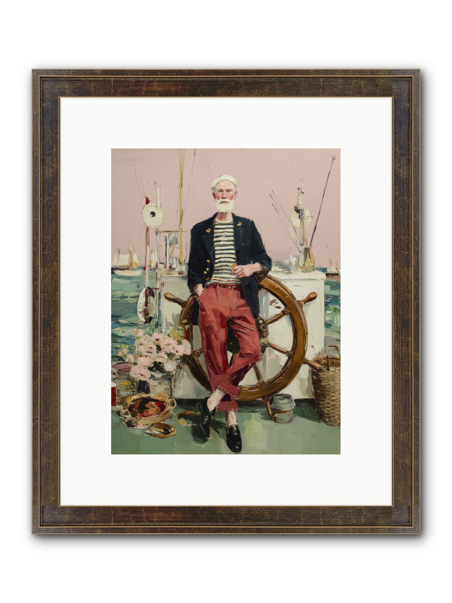 Deep Water Gambler Framed Print - Slimwoods Black/Gold 9x12