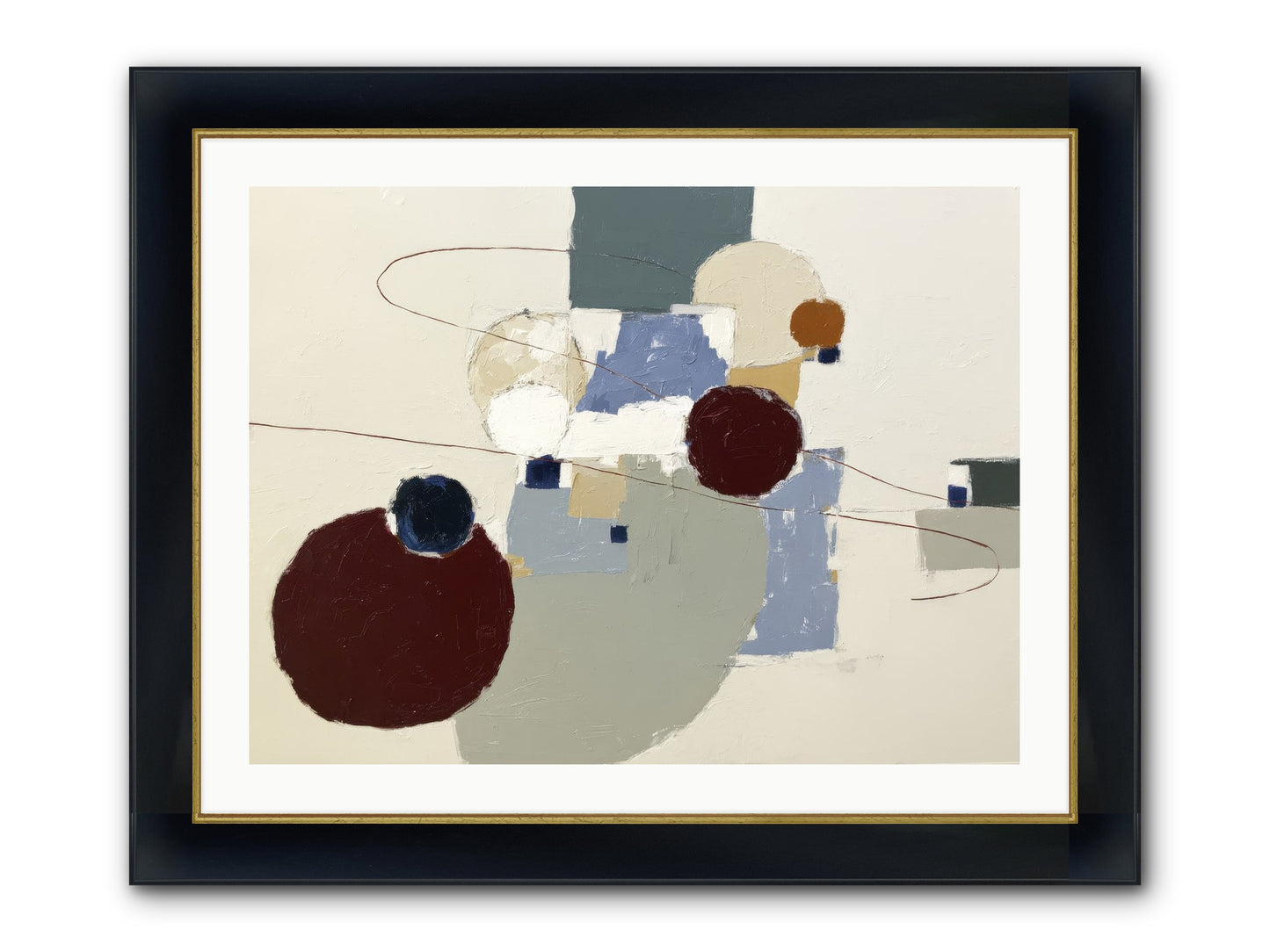 Deep Waters Framed Print - Wide Black w/Gold 32x24
