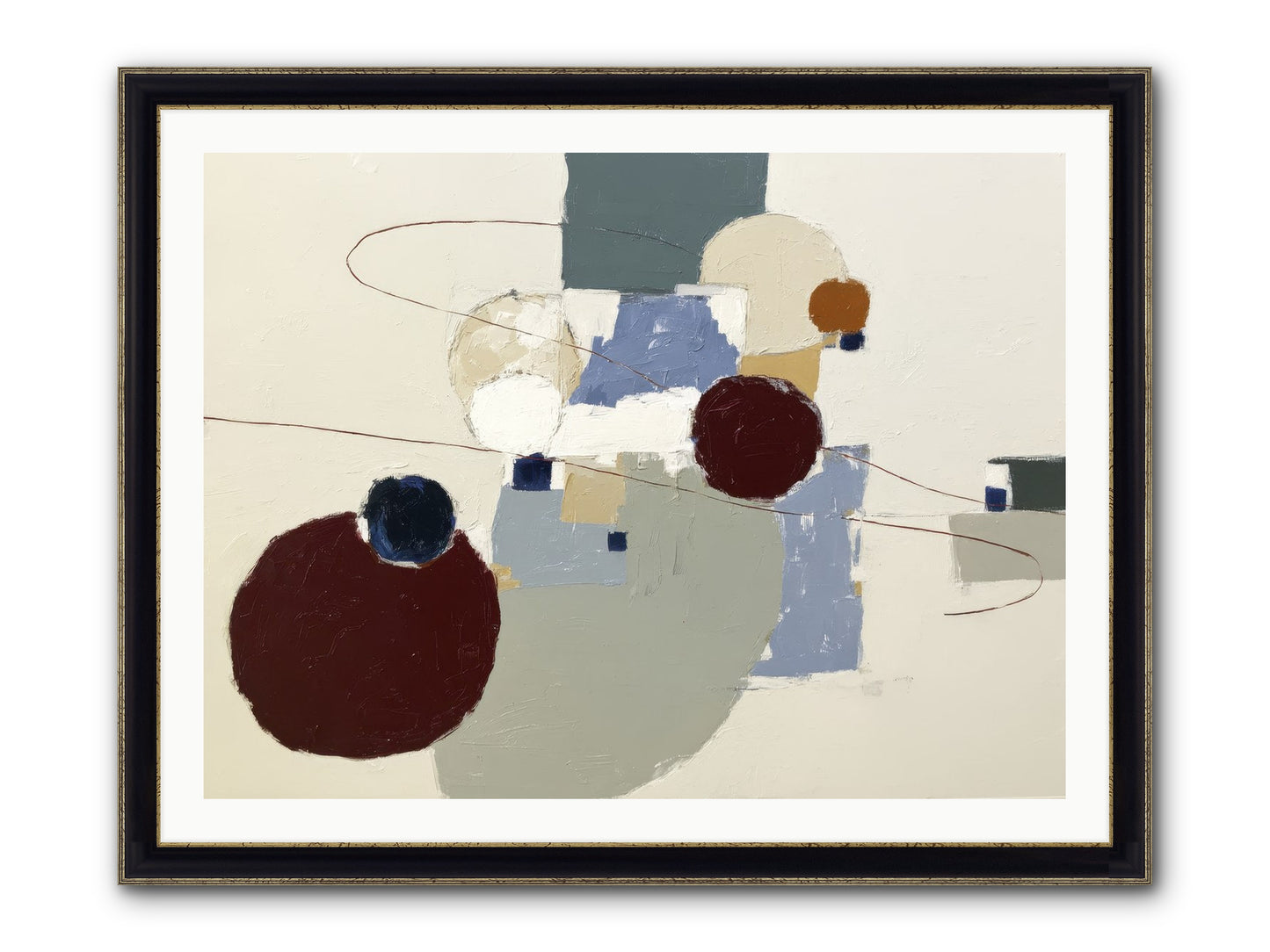 Deep Waters Framed Print - Black & Gold 40x30