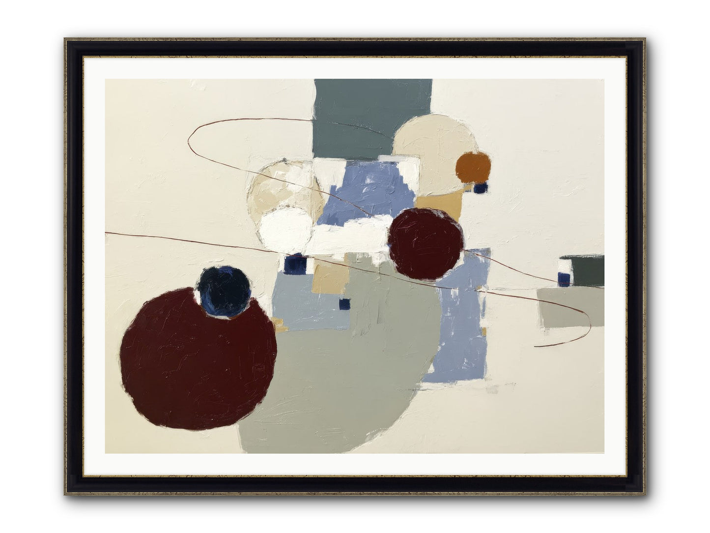 Deep Waters Framed Print - Black & Gold 48x36