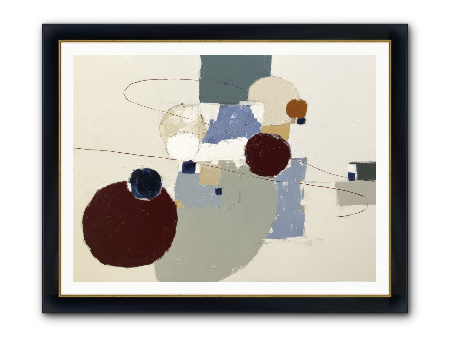 Deep Waters Framed Print - Wide Black w/Gold 48x36