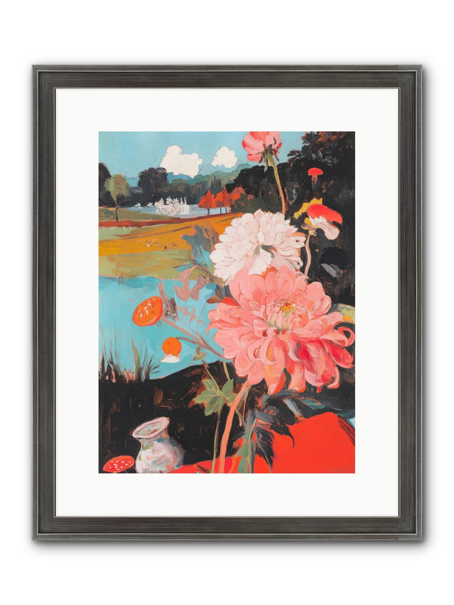 Defiant Blooms Framed Print - Slimwoods Black/Silver 12x16