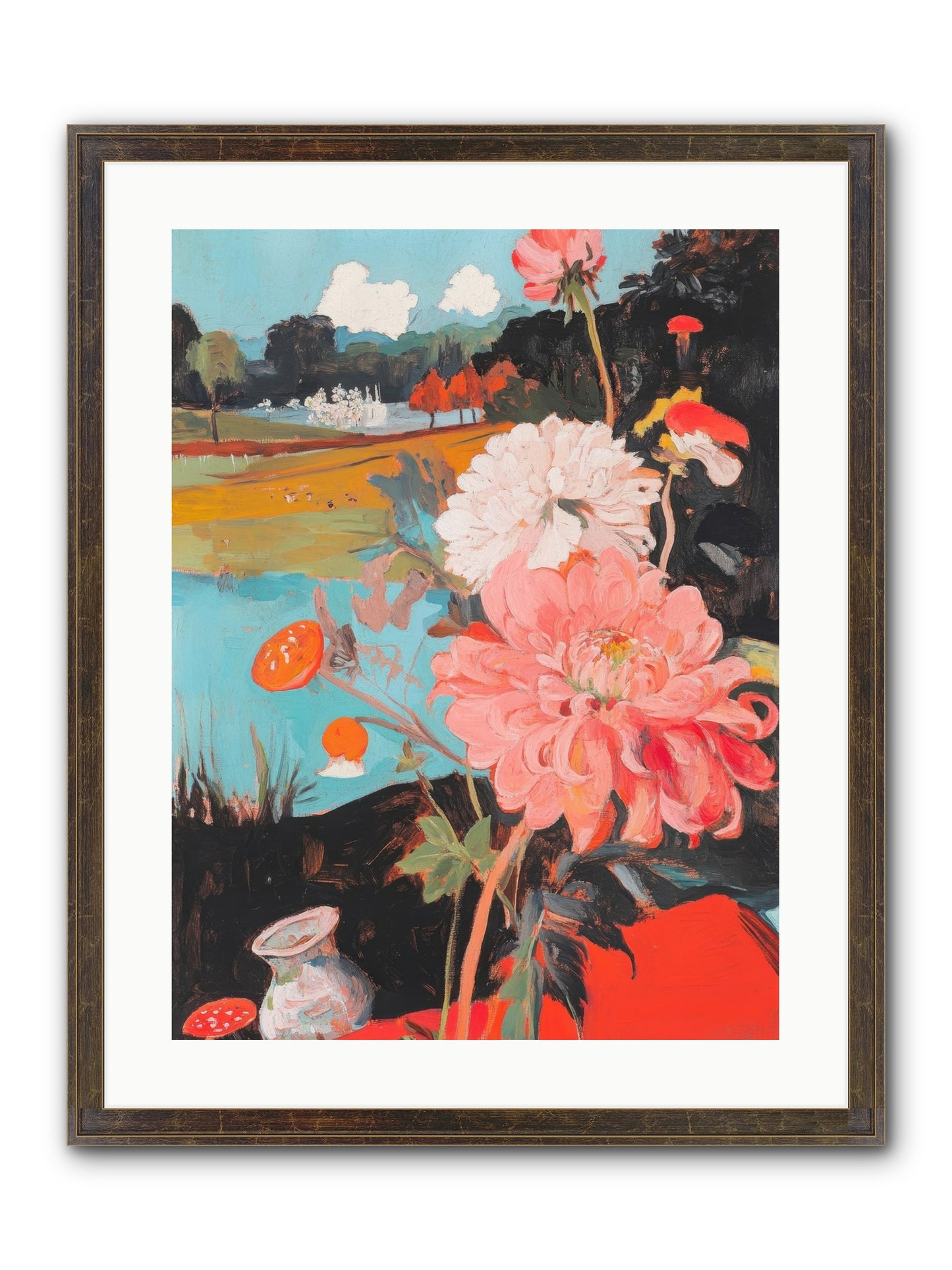 Defiant Blooms Framed Print - Slimwoods Black/Gold 18x24