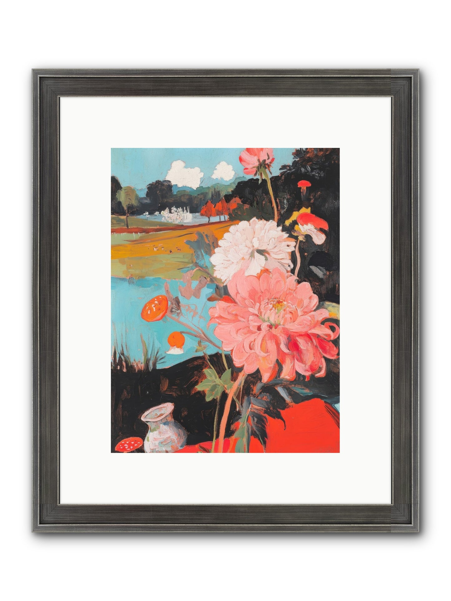 Defiant Blooms Framed Print - Slimwoods Black/Silver 9x12