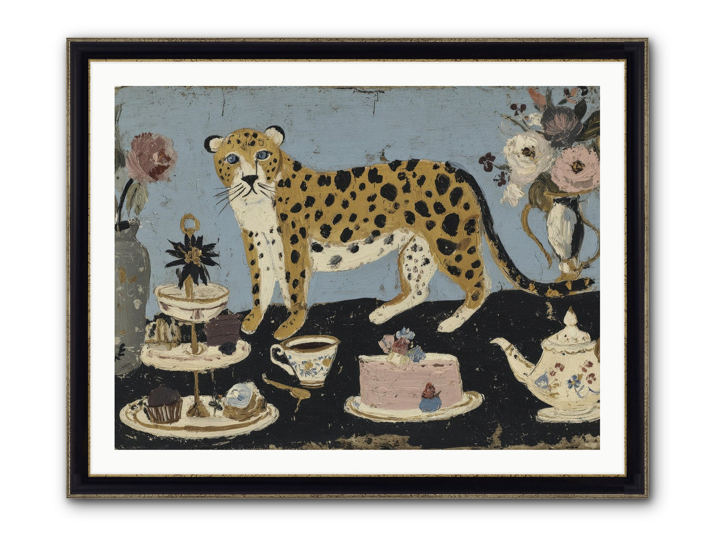 Deliberate Extravagance Framed Print - Black & Gold 40x30