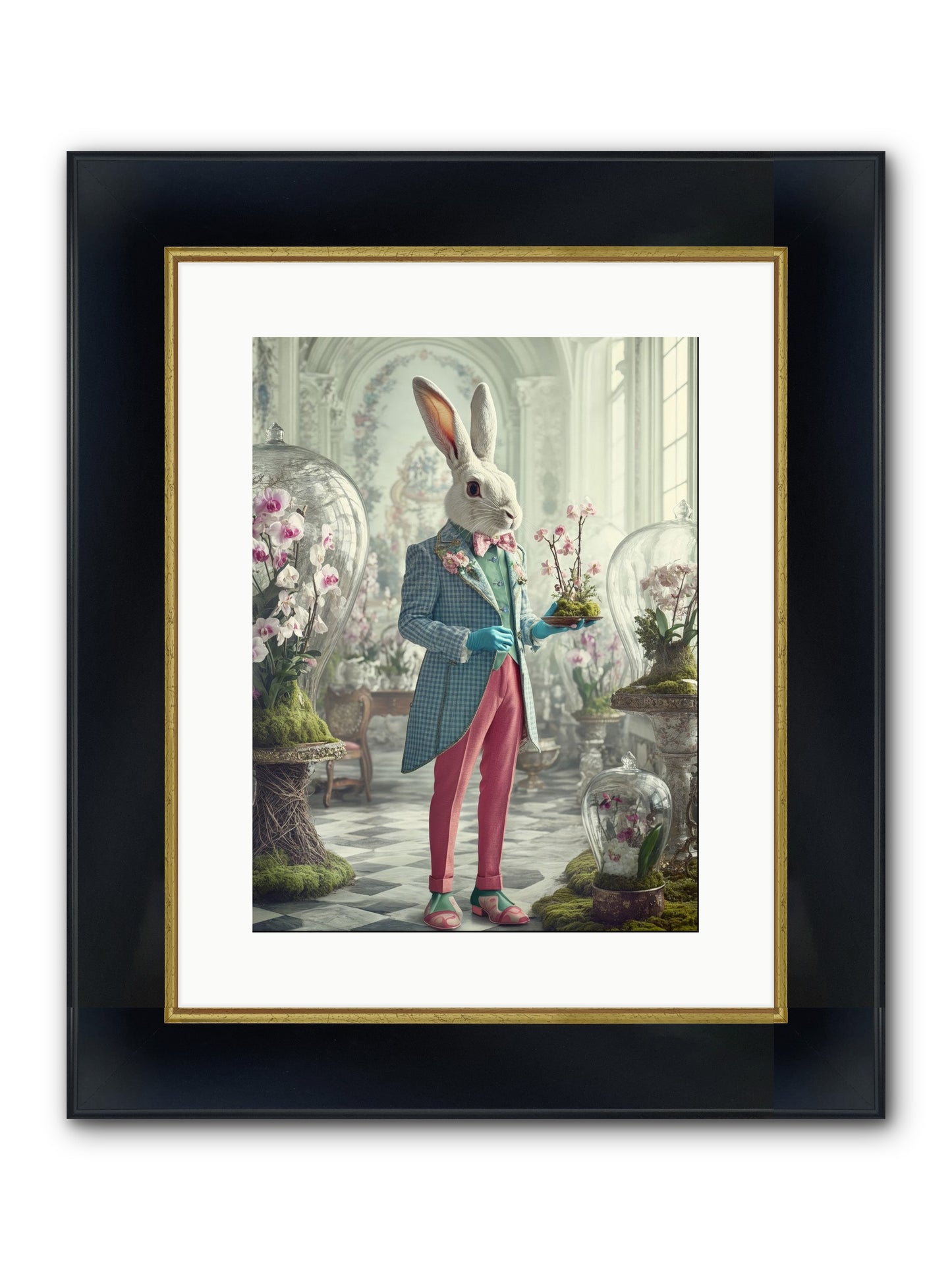 Delight Lives Here Framed Print - Wide Black w/Gold 12x16