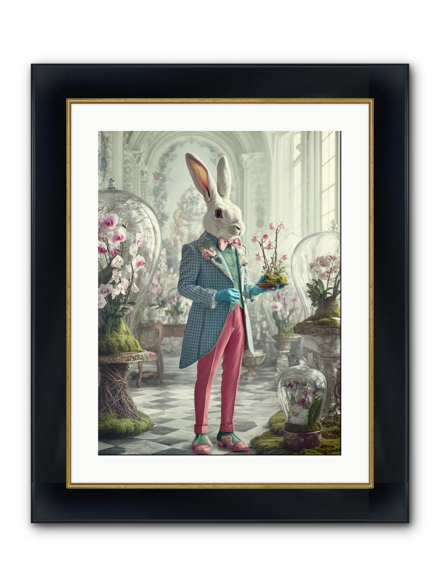 Delight Lives Here Framed Print - Wide Black w/Gold 18x24