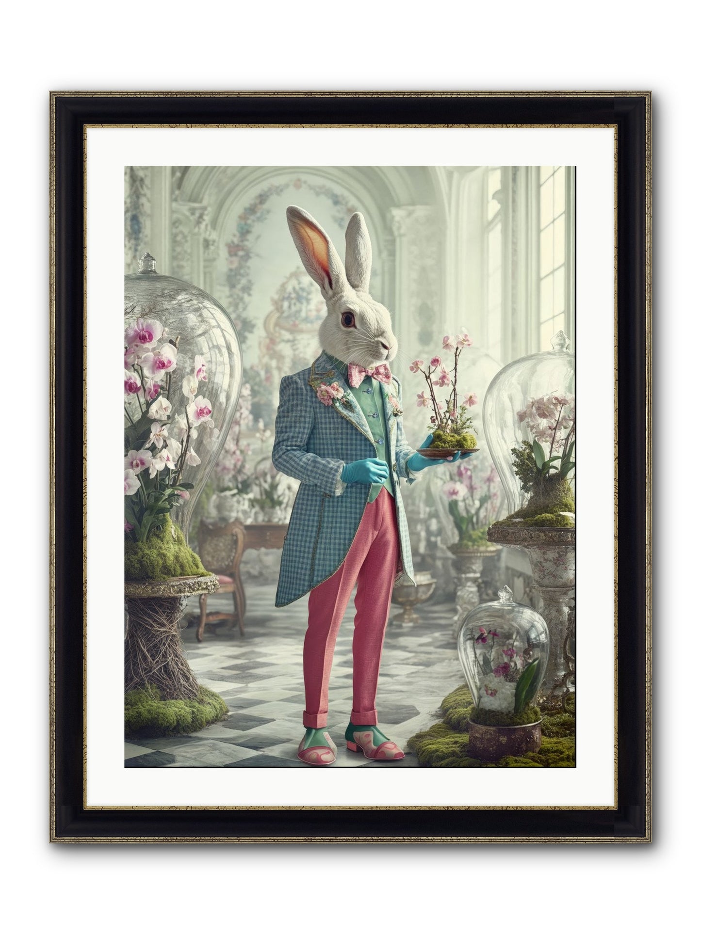 Delight Lives Here Framed Print - Black & Gold 24x32