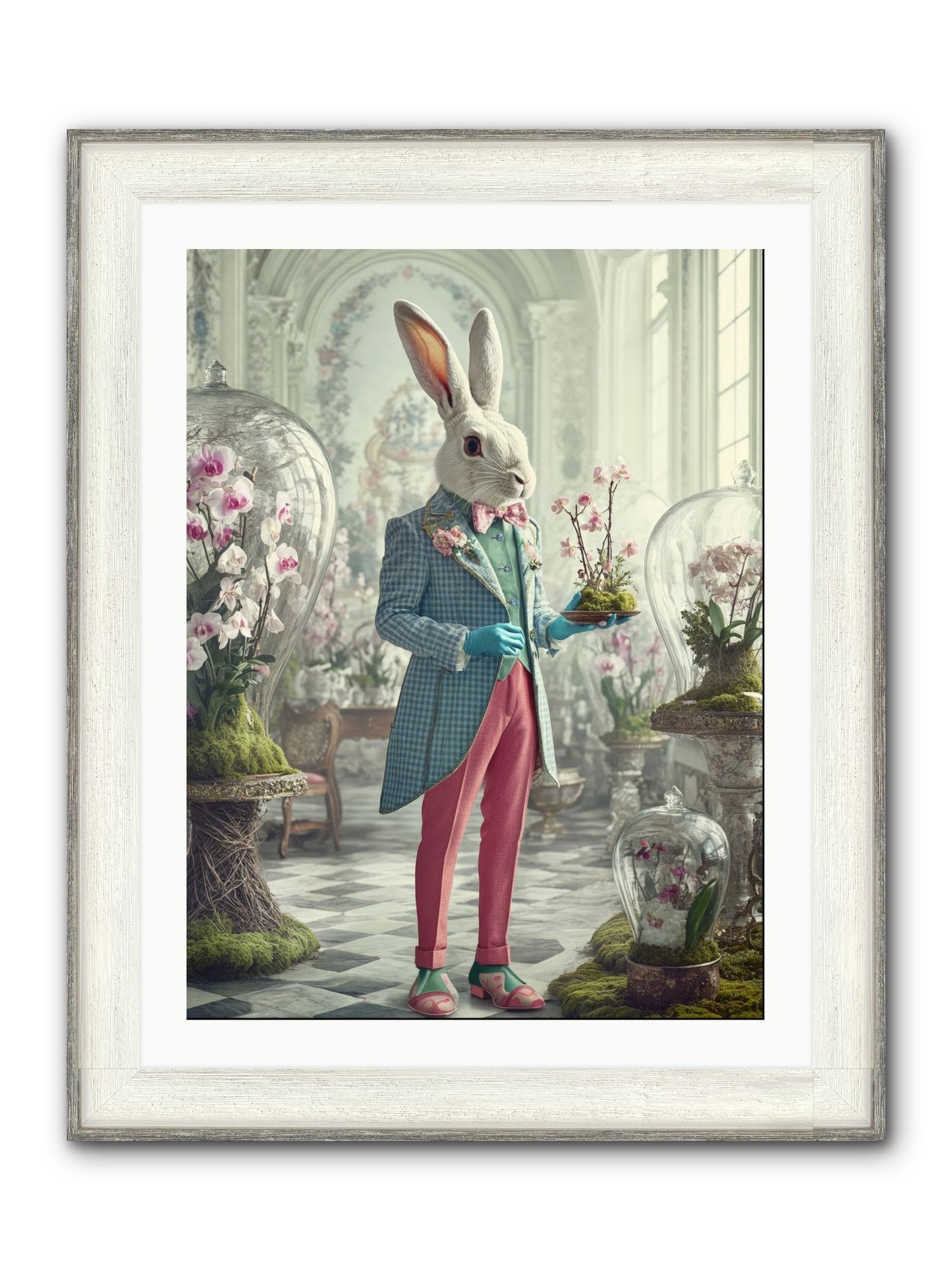 Delight Lives Here Framed Print - Driftwood White 24x32
