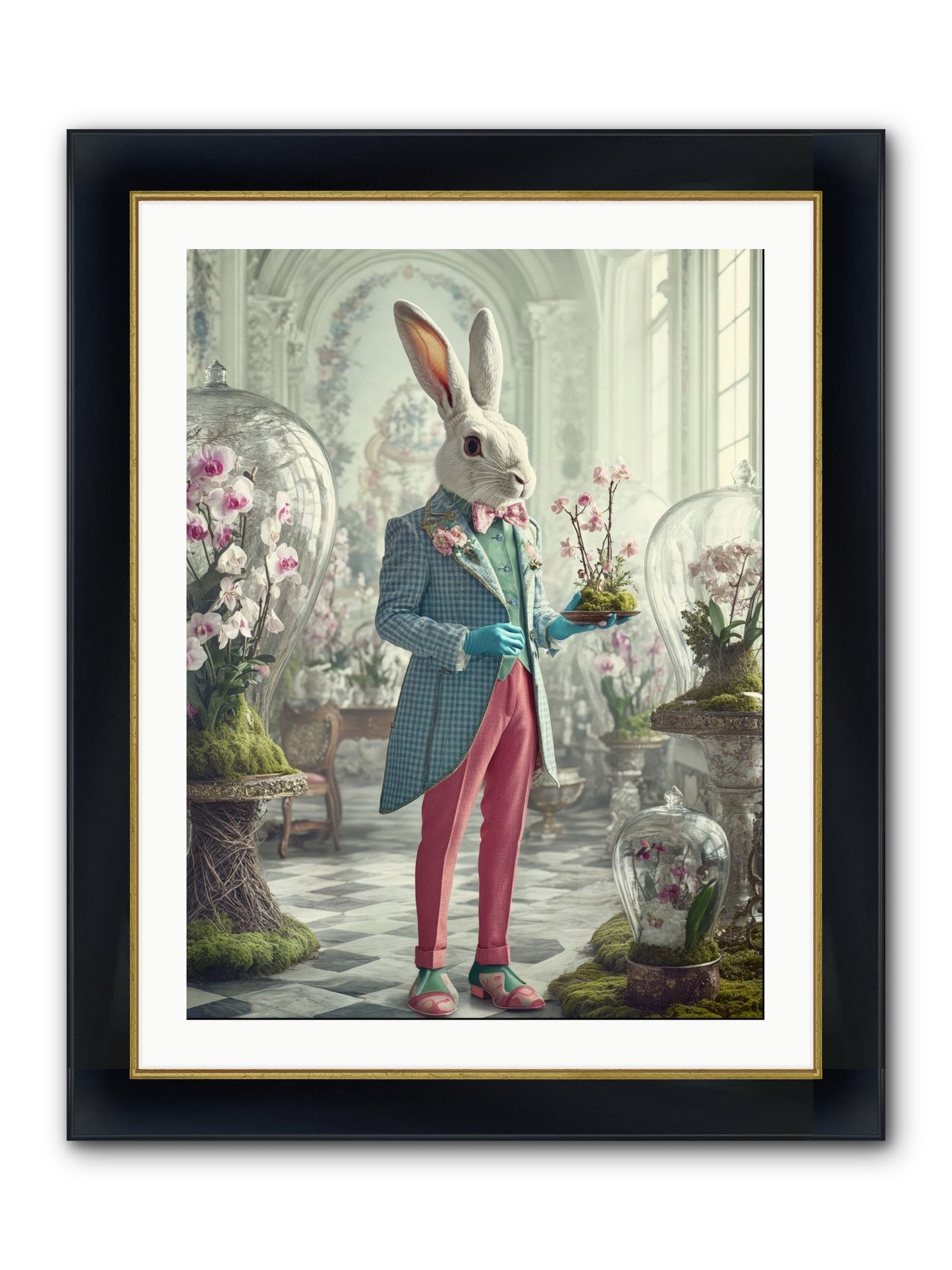 Delight Lives Here Framed Print - Wide Black w/Gold 24x32