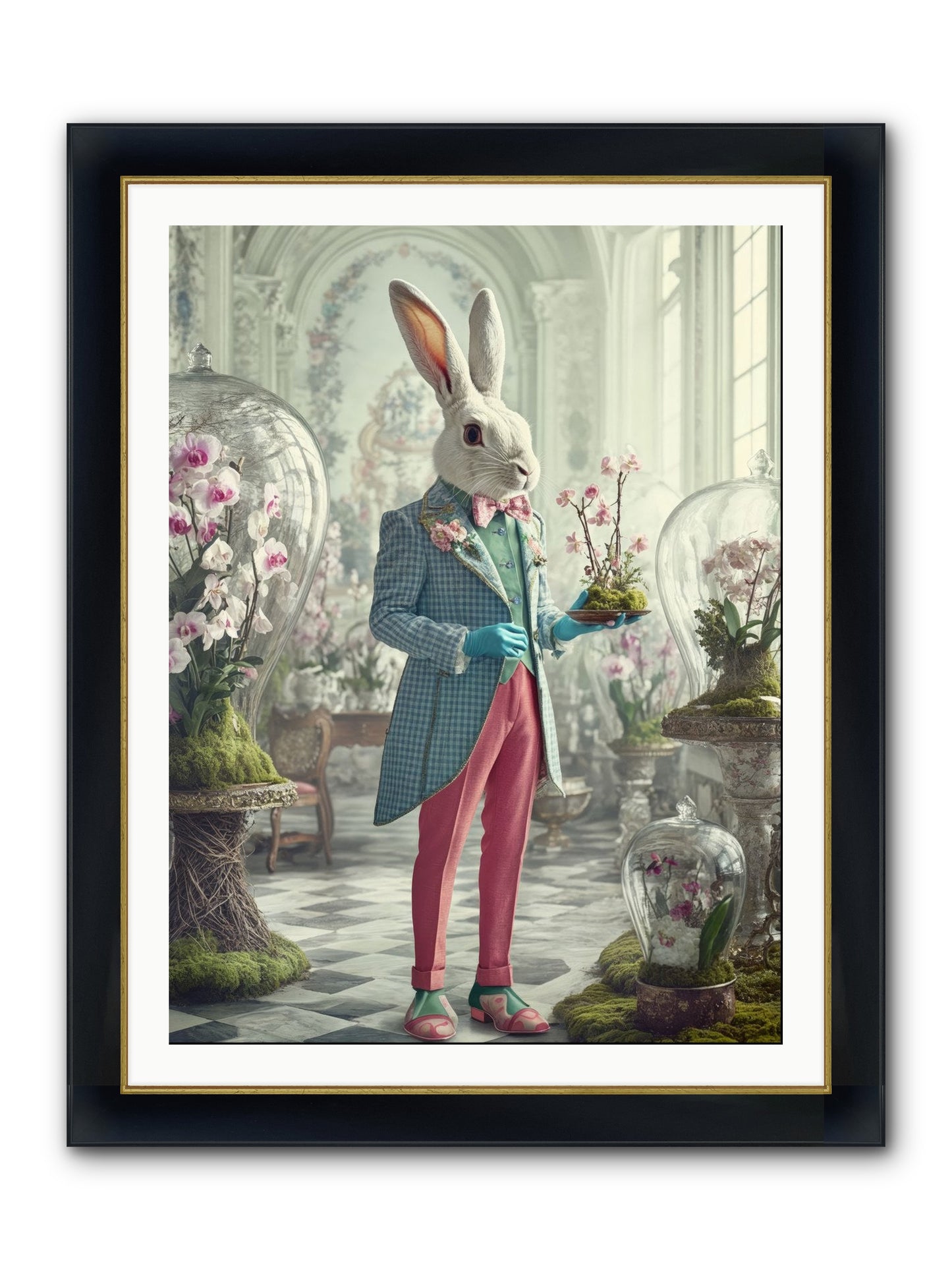 Delight Lives Here Framed Print - Wide Black w/Gold 30x40