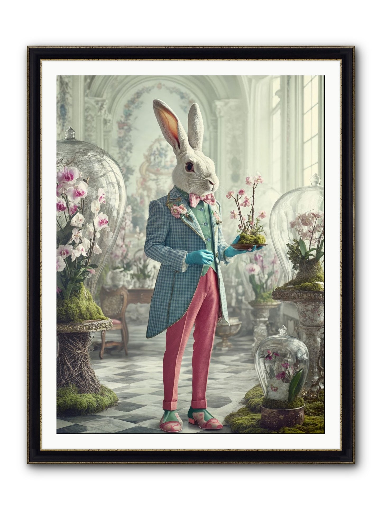 Delight Lives Here Framed Print - Black & Gold 36x48
