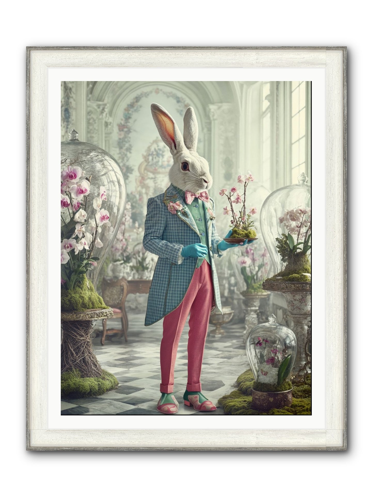 Delight Lives Here Framed Print - Driftwood White 36x48