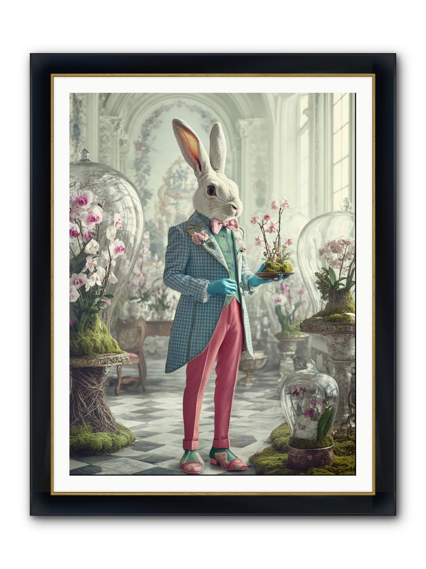 Delight Lives Here Framed Print - Wide Black w/Gold 36x48