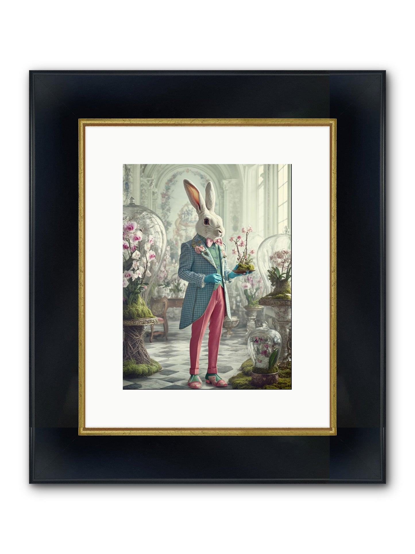 Delight Lives Here Framed Print - Wide Black w/Gold 9x12