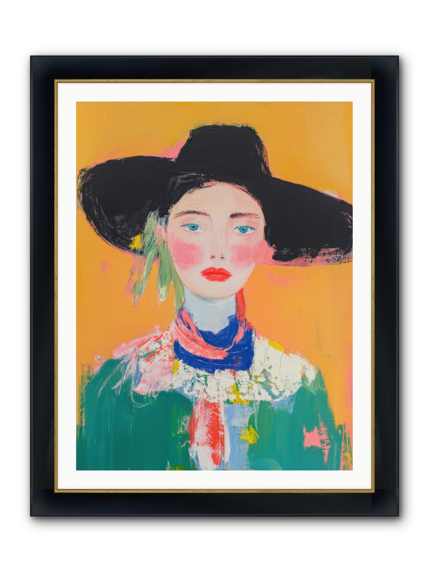 Desert Bloom Framed Print - Wide Black w/Gold 30x40