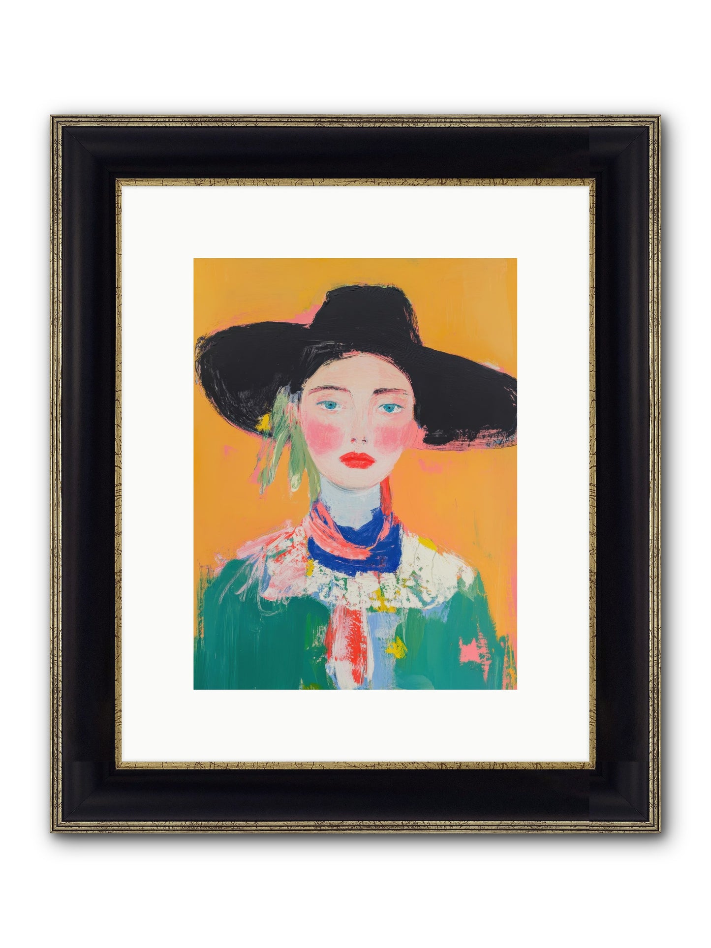 Desert Bloom Framed Print - Black & Gold 9x12