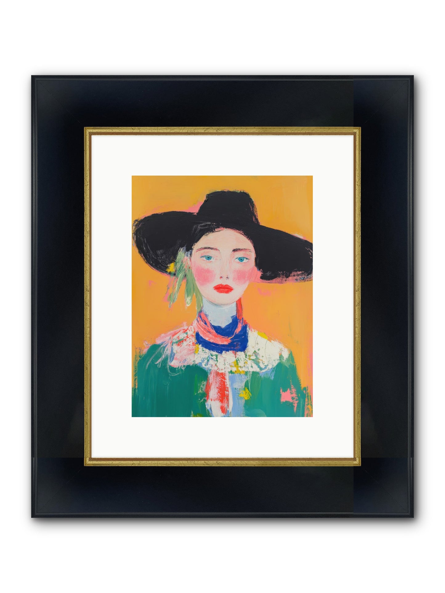 Desert Bloom Framed Print - Wide Black w/Gold 9x12