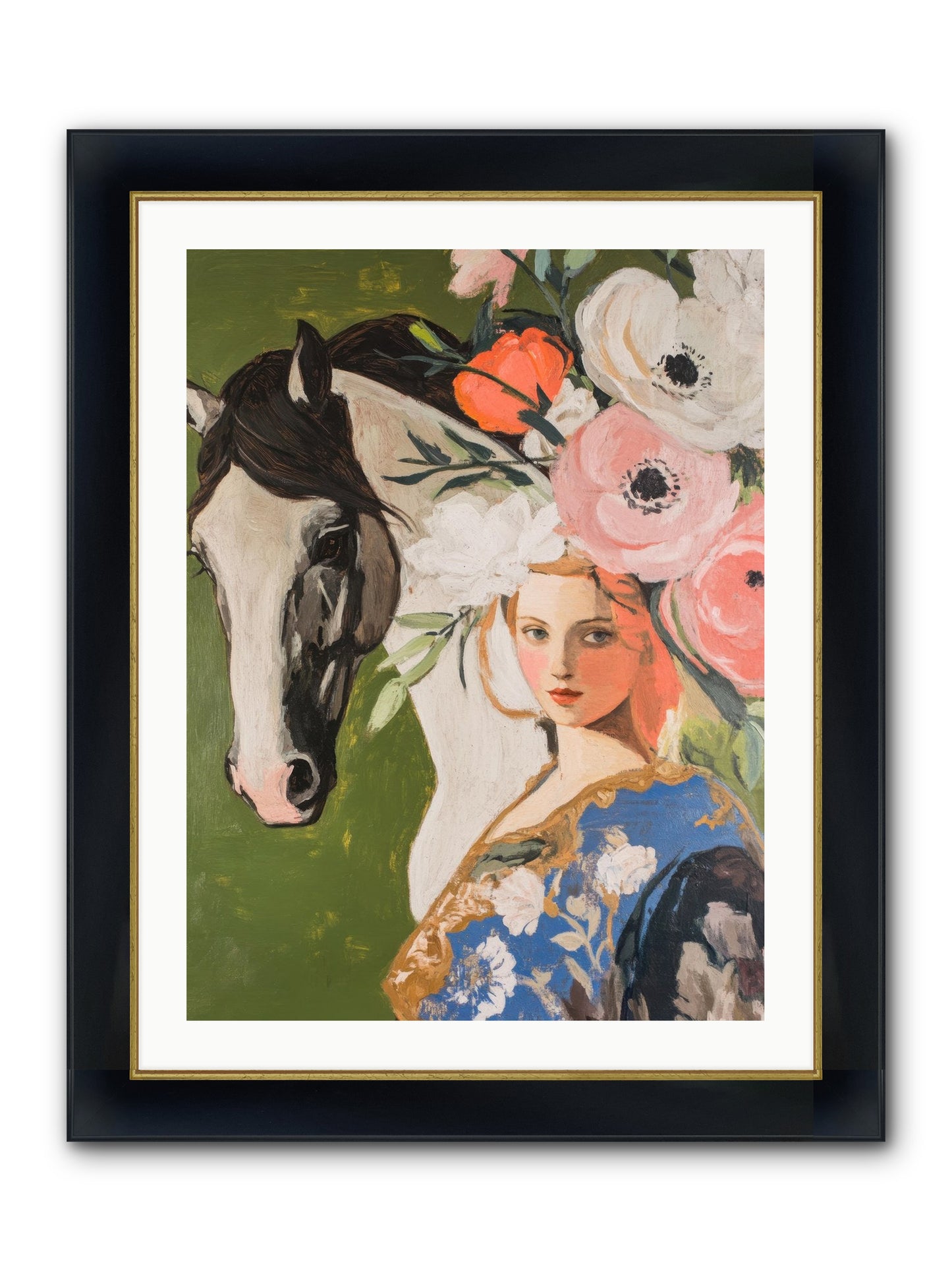 Desert Glass Framed Print - Wide Black w/Gold 24x32