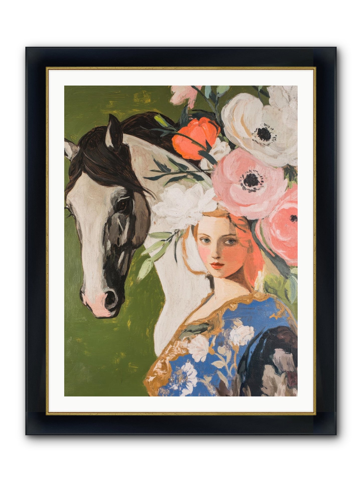 Desert Glass Framed Print - Wide Black w/Gold 30x40