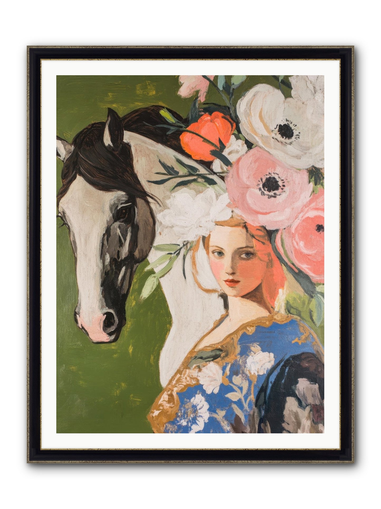 Desert Glass Framed Print - Black & Gold 36x48