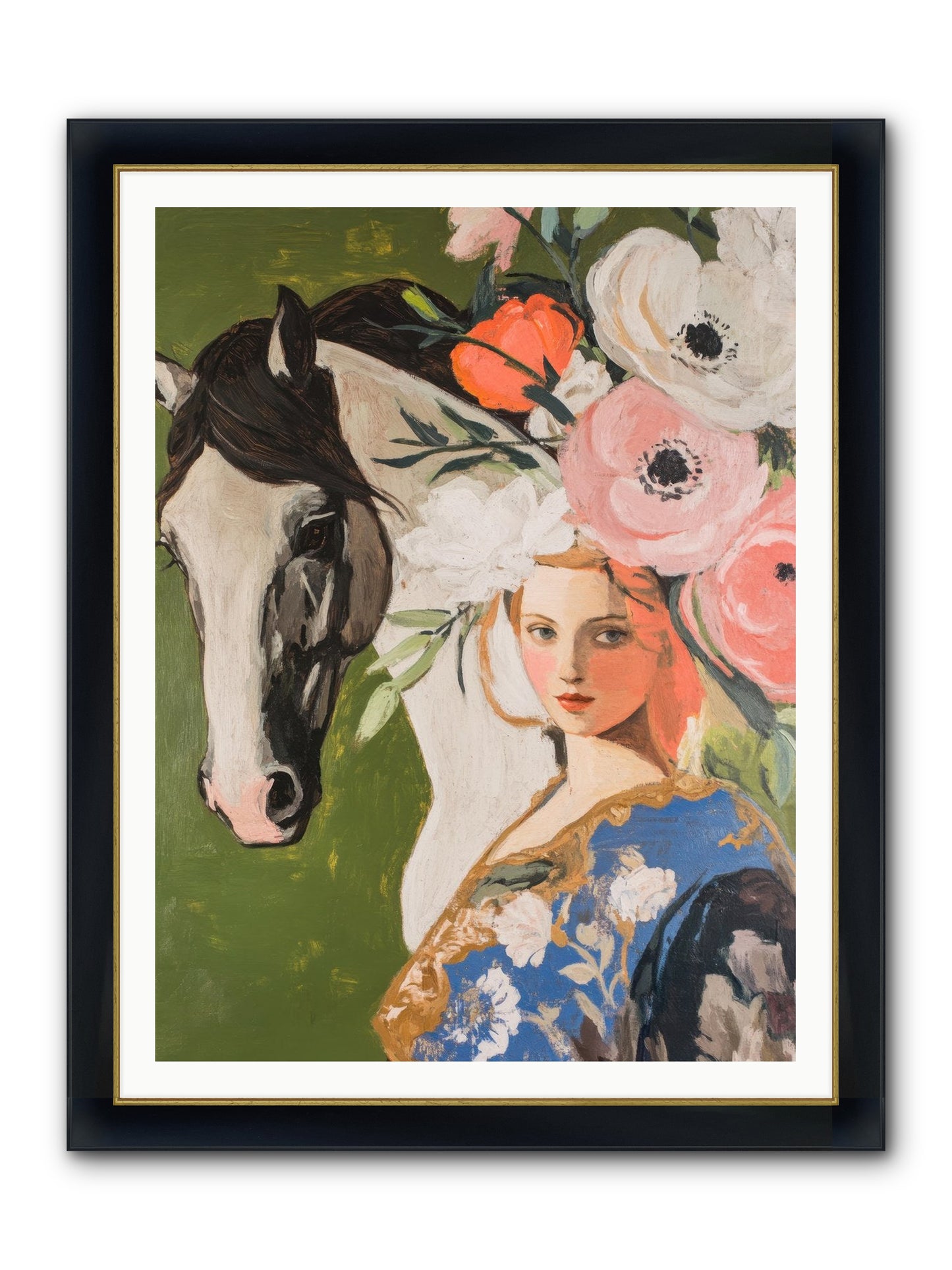 Desert Glass Framed Print - Wide Black w/Gold 36x48