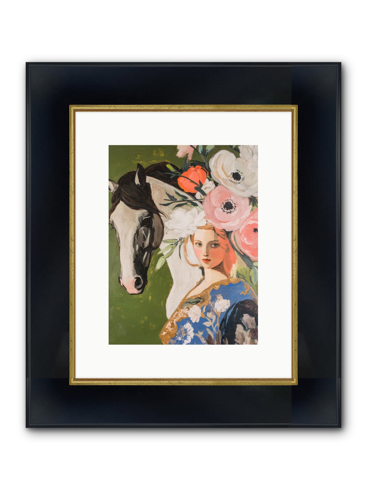 Desert Glass Framed Print - Wide Black w/Gold 9x12