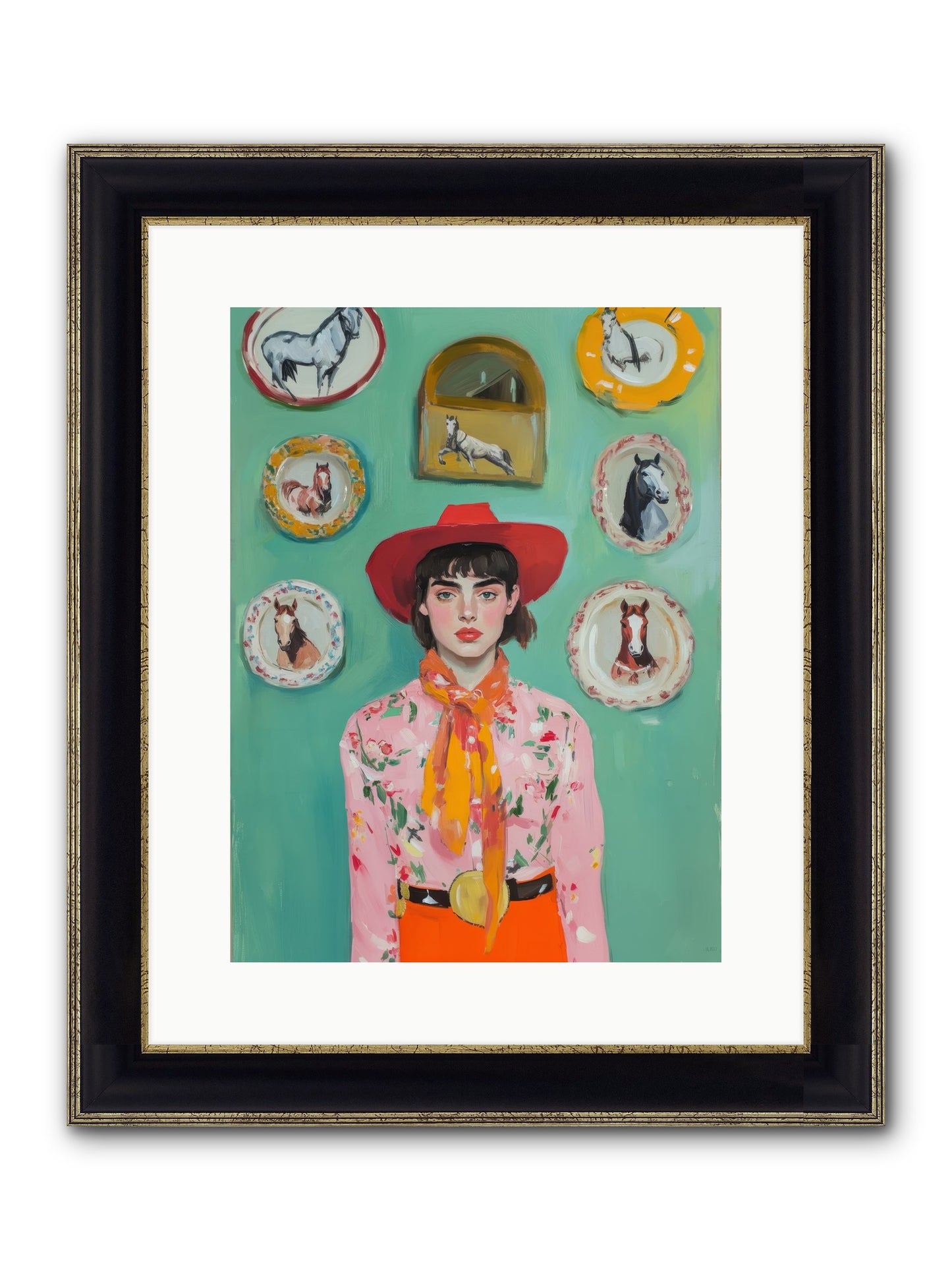 Desert Monarch Framed Print - Black & Gold 12x16